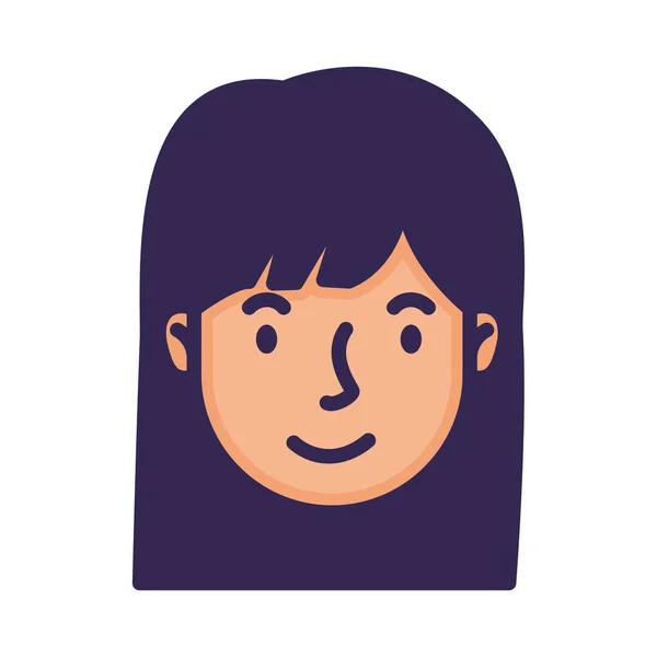 Head woman face avatar character — ストックベクタ