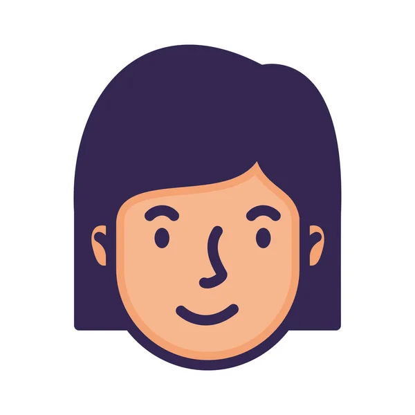 Head woman face avatar character — ストックベクタ