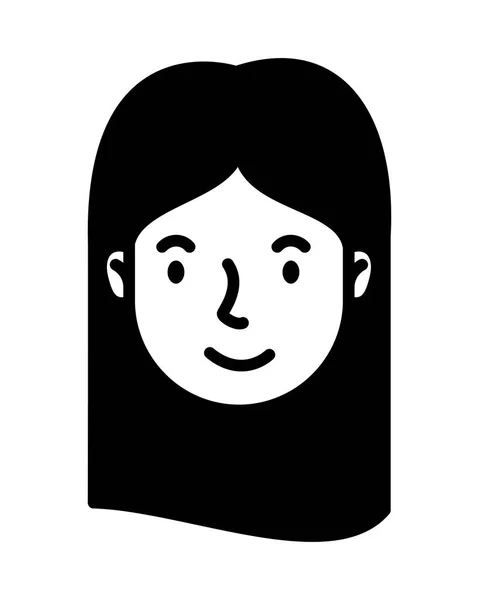 Head woman face avatar character — ストックベクタ