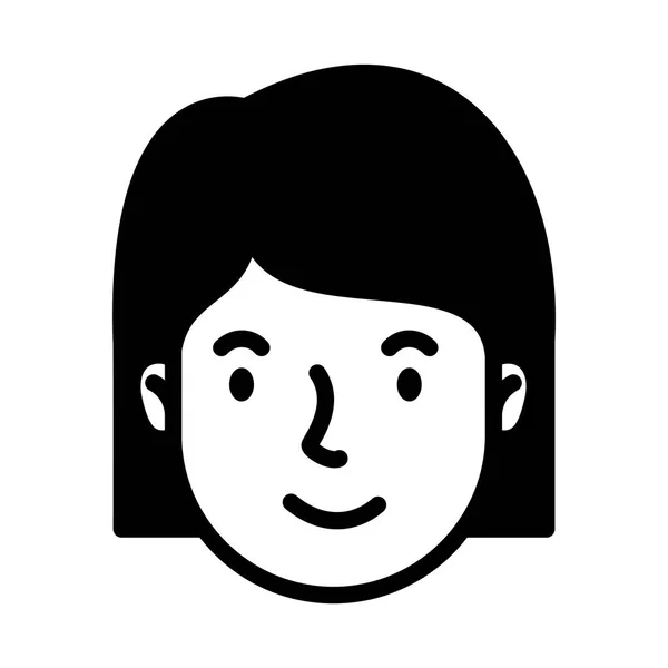 Head woman face avatar character — ストックベクタ