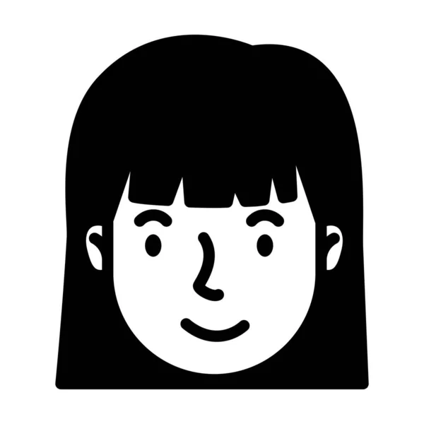 Cabeça mulher rosto avatar personagem —  Vetores de Stock