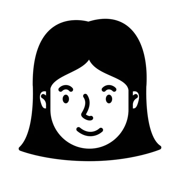 Head woman face avatar character — ストックベクタ