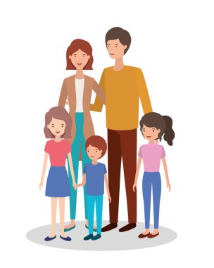 Sevimli ve mutlu aile üyeleri.