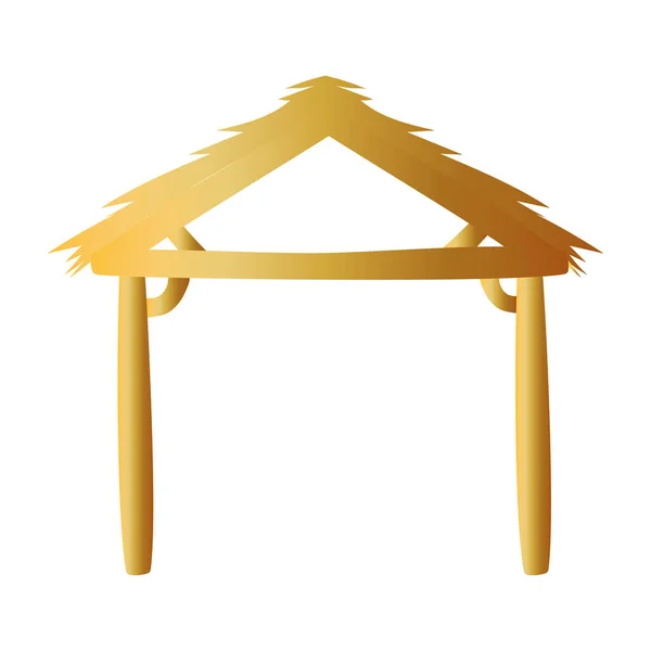 황금 가마 나무로 만든 안정적 인 고립된 아이콘 — 스톡 벡터
