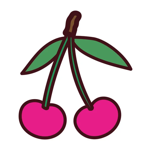 Färska frukt körsbär pop konst stil — Stock vektor