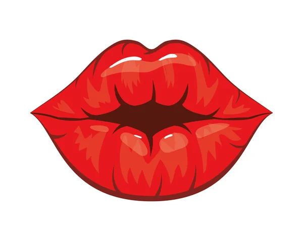 Sexy woman mouth pop art style — Stock Vector