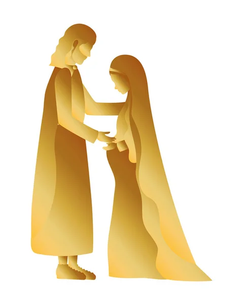 Zlatý svatý joseph a Mary panna březost jesle — Stockový vektor