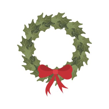 Mutlu noel yaprakları taç ve süslemeler