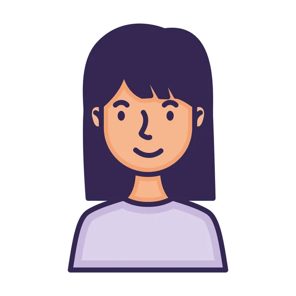 Donna avatar personaggio riempire stile — Vettoriale Stock