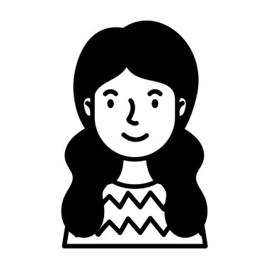 kadın avatar karakter çizgisi biçimi