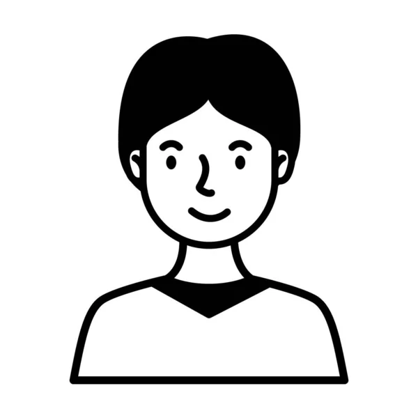 Homme avatar caractère ligne style — Image vectorielle