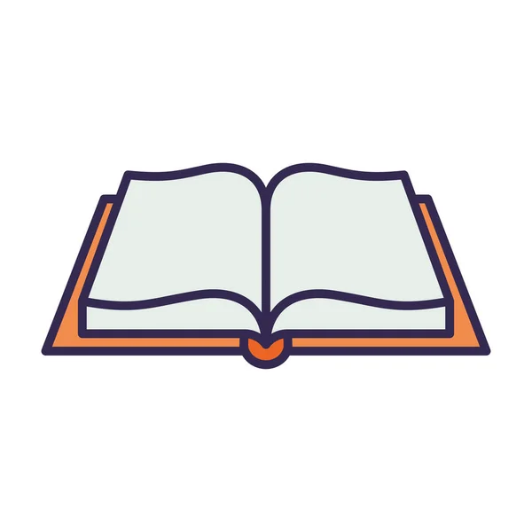 Education text book open isolated icon — Stock Vector