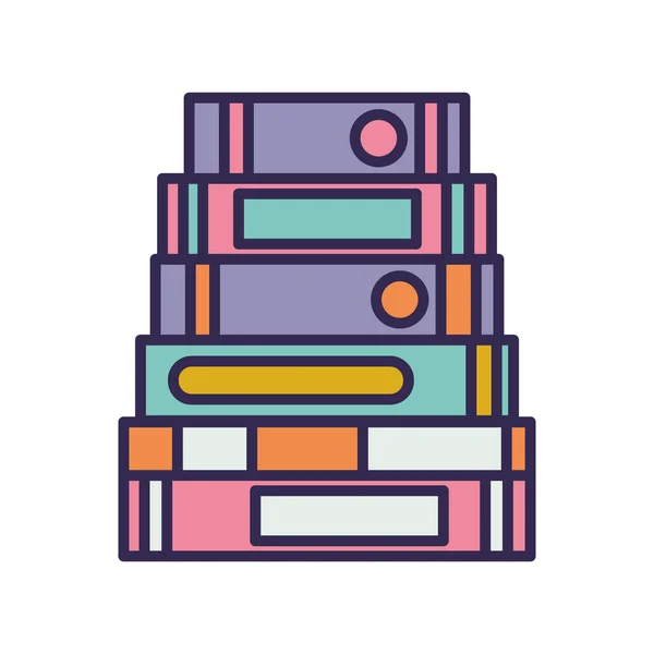 Libros de texto de educación apilar iconos — Vector de stock