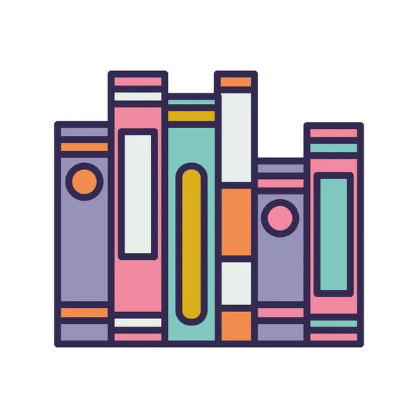 Educação livros de texto pilha ícones —  Vetores de Stock
