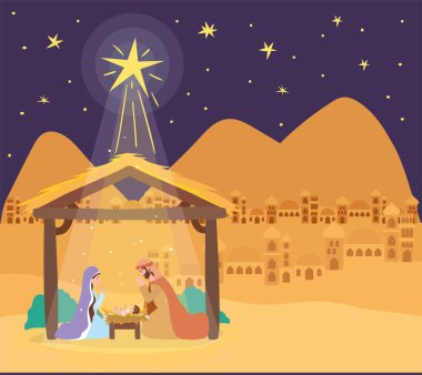 kararlı Manger karakterleri sevimli Kutsal Aile