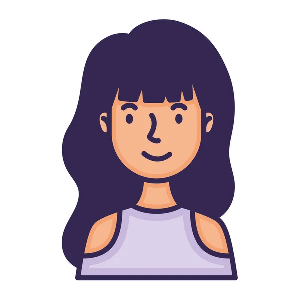 Mulher avatar personagem preencher estilo — Vetor de Stock