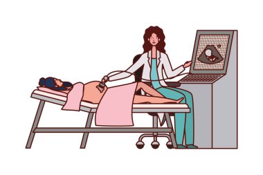 sedyede hamilelik kadın ultrason alma