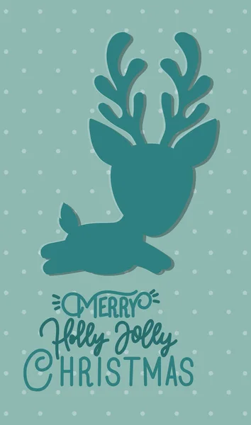 Счастливая рождественская открытка с оленями — стоковый вектор