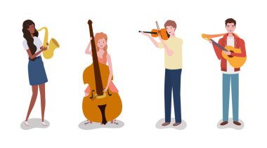 grup müzik grubu enstrüman karakterleri çalıyor