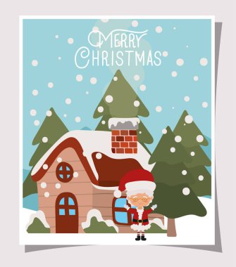 Noel Baba 'nın eşiyle mutlu noel kartları
