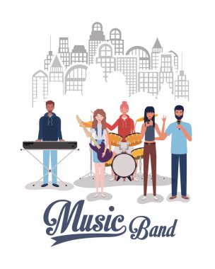 grup müzik grubu enstrüman karakterleri çalıyor