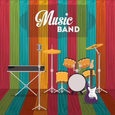 müzik bandı enstrüman simgelerini ayarlar