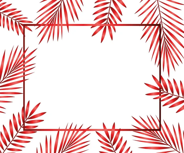 Szczęśliwy Wesołych Świąt czerwony drzewo gałęzie ramki — Wektor stockowy