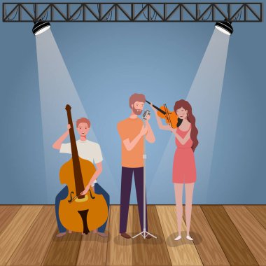 grup müzik grubu enstrüman karakterleri çalıyor