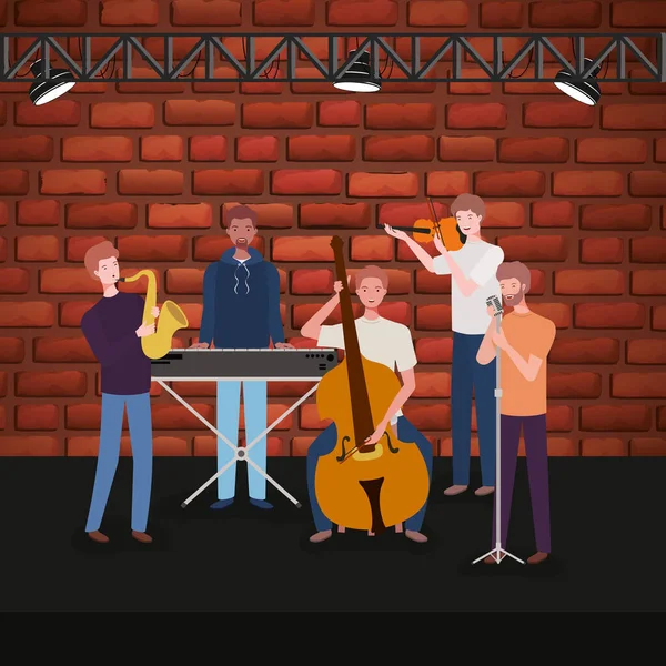 bir grup erkek müzik grubu enstrüman çalıyor