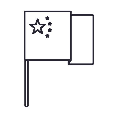 İzole edilmiş Çin bayrağı vektör tasarımı