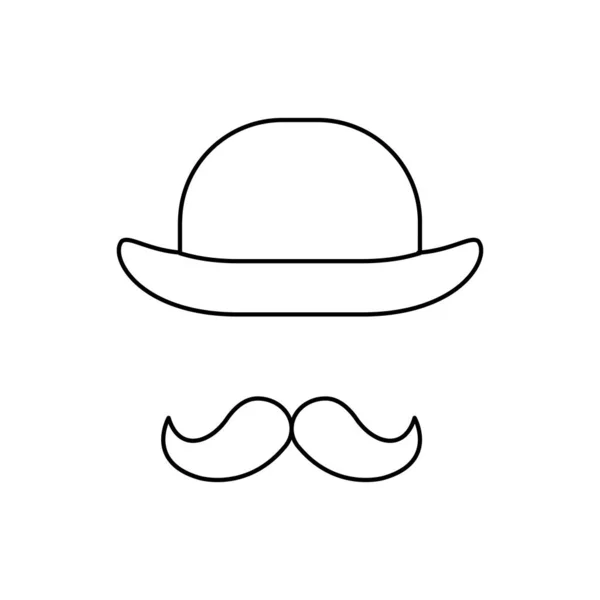 Caballero sombrero de Inglaterra con bigote — Vector de stock