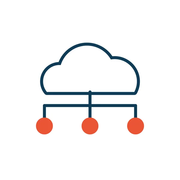 Cloud computing server geïsoleerd pictogram — Stockvector