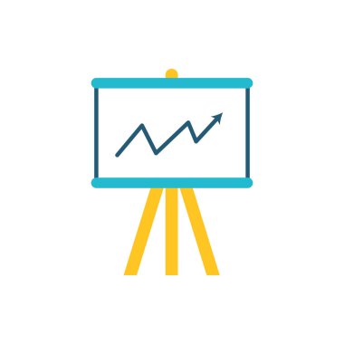 İstatistik oklu kağıt tahtası simgede