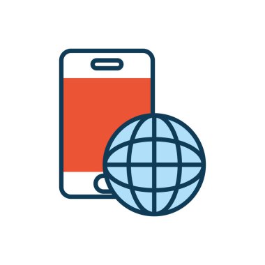 Küre tarayıcı simgesine sahip akıllı telefon