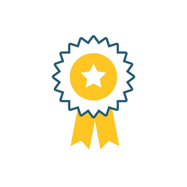 Medal ribbon award isolated icon — Stock Vector