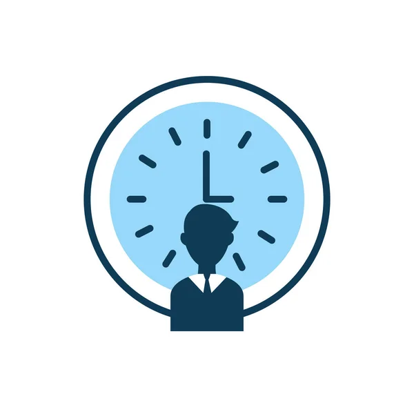 Time clock with businessman icon — Stock Vector