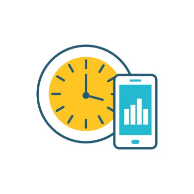 Saat simgesine sahip akıllı telefon