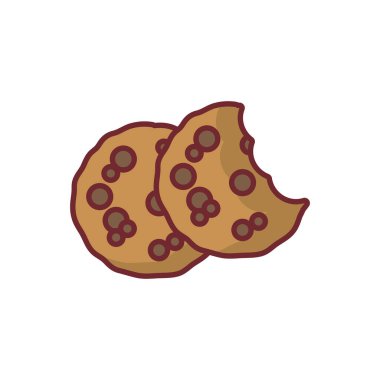 İzole edilmiş tatlı kurabiye ikon vektör tasarımı