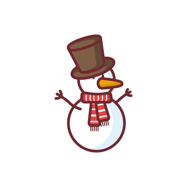 Merry christmas snowman vector design — Stock Vector