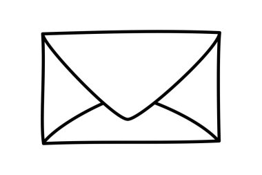 İzole zarf simgesi vektör tasarımı