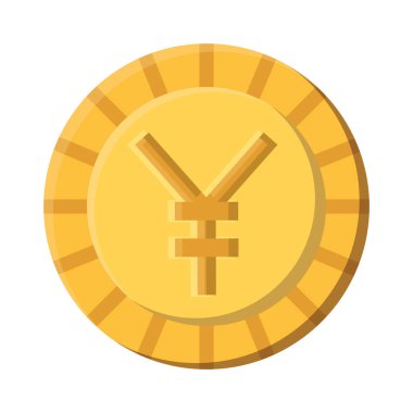 İzole edilmiş Çin Yuan para vektör tasarımı