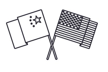 Çin ve ABD vektör tasarımı arasındaki ticari savaş