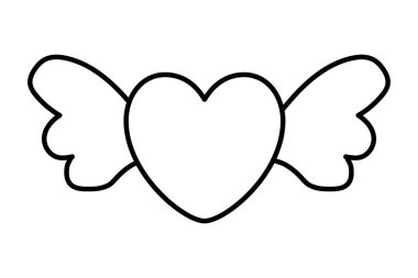 Kanat vektör tasarımlı izole kalp