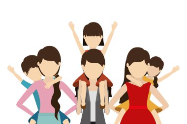 Oğulları vektör tasarımı olan anneler