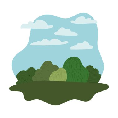 İzole edilmiş doğa, vektör çalı tasarımını bozar