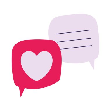 İzole kalp iletişimi kabarcık vektör tasarımı