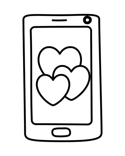 智能手机矢量设计中分离的心脏 — 图库矢量图片