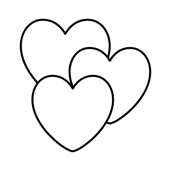 Isolated love hearts vector design — ストックベクタ