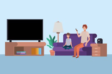 Baba ve oğul vektör tasarımı