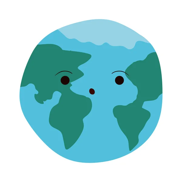 İzole edilmiş kawaii gezegen küre vektör tasarımı — Stok Vektör